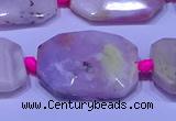 CNG7524 15.5 inches 18*25mm - 25*35mm faceted freeform pink opal beads