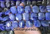 CNG7567 18*25mm - 20*28mm faceted freeform blue aventurine beads