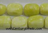 CNG764 15.5 inches 13*18mm nuggets lemon jade beads wholesale