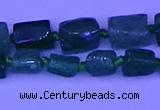 CNG7643 15.5 inches 5*7mm - 8*10mm nuggets green strawberry quartz beads