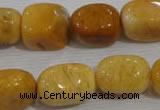 CNG765 15.5 inches 13*18mm nuggets yellow jade beads wholesale