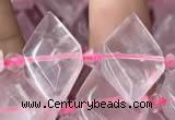 CNG7701 13*20mm - 15*25mm faceted freeform rose quartz beads