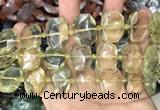 CNG7752 13*18mm - 15*25mm faceted freeform lemon quartz beads