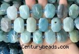 CNG7769 13*18mm - 15*25mm faceted freeform amazonite beads