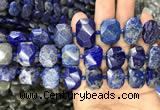 CNG7775 13*18mm - 15*25mm faceted freeform lapis lazuli beads