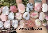 CNG7780 13*18mm - 15*25mm faceted freeform pink opal beads