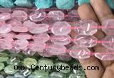 CNG7801 13*18mm - 18*25mm faceted freeform rose quartz beads