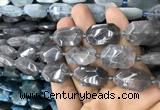 CNG7805 13*18mm - 18*25mm faceted freeform cloudy quartz beads