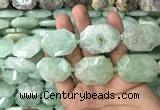 CNG7831 20*28mm - 25*35mm faceted freeform light prehnite beads