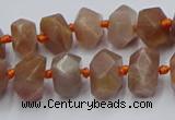 CNG7854 15.5 inches 6*10mm - 8*12mm faceted nuggets sunstone beads
