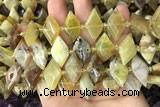 CNG7876 13*20mm - 15*25mm faceted freeform yellow opal beads