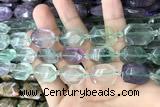 CNG7890 13*18mm - 18*25mm faceted freeform fluorite beads