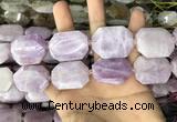 CNG7914 22*30mm - 25*35mm faceted freeform kunzite beads
