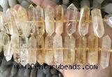 CNG7931 15.5 inches 10*22mm - 12*45mm faceted nuggets citrine beads