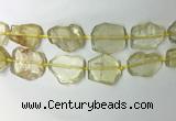 CNG7973 25*30mm - 35*45mm freeform lemon quartz slab beads