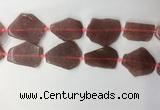 CNG7979 25*30mm - 35*45mm freeform strawberry quartz slab beads