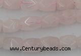 CNG815 15.5 inches 8*12mm faceted nuggets rose quartz beads