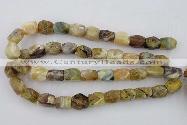 CNG832 15.5 inches 13*18mm faceted nuggets yellow opal beads