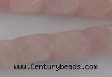 CNG833 15.5 inches 13*18mm faceted nuggets rose quartz beads