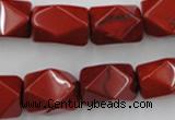 CNG839 15.5 inches 13*18mm faceted nuggets red jasper beads