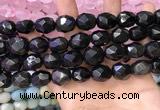 CNG8574 12*16mm - 15*20mm faceted nuggets black obsidian beads