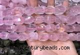 CNG8579 13*18mm - 15*20mm faceted nuggets rose quartz beads