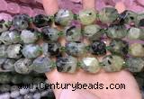 CNG8582 13*18mm - 15*20mm faceted nuggets green rutilated quartz  beads