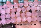 CNG8590 12*16mm - 13*18mm faceted nuggets rose quartz beads