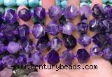 CNG8593 12*16mm - 13*18mm faceted nuggets amethyst beads