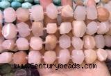 CNG8595 12*16mm - 13*18mm faceted nuggets pink aventurine beads