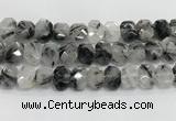 CNG8613 10*13mm - 12*16mm faceted freeform black rutilated quartz beads