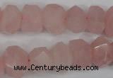 CNG863 15.5 inches 10*14mm faceted nuggets rose quartz beads