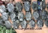 CNG8632 13*18mm - 15*25mm faceted freeform sesame jasper beads