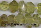 CNG865 15.5 inches 10*15mm – 12*20mm faceted nuggets lemon quartz beads