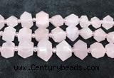 CNG8672 12*20mm - 20*33mm faceted nuggets rose quartz beads