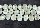 CNG8676 12*20mm - 20*33mm faceted nuggets green quartz beads