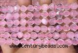 CNG8691 15.5 inches 8mm faceted nuggets rose quartz beads