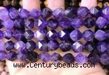 CNG8702 15.5 inches 10mm faceted nuggets amethyst gemstone beads