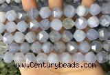 CNG8708 15.5 inches 12mm faceted nuggets blue chalcedony beads