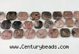 CNG8814 15.5 inches 16mm - 20mm faceted freeform rhodonite beads