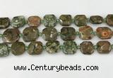 CNG8822 15.5 inches 16mm - 20mm faceted freeform rhyolite beads