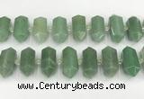 CNG8915 10*25mm - 15*30mm faceted nuggets green aventurine beads