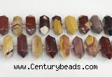 CNG8917 15.5 inches 10*25mm - 15*30mm faceted nuggets mookaite beads