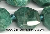 CNG8936 16*17mm - 18*19mm faceted freeform amazonite beads