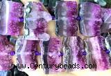 CNG8962 15 inches 22*30mm - 30*40mm freeform druzy amethyst beads