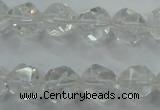 CNG913 15 inches 12mm faceted nuggets white crystal beads