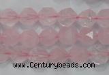 CNG920 15 inches 10mm faceted nuggets rose quartz beads