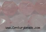 CNG924 15 inches 18mm faceted nuggets rose quartz beads