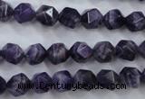 CNG928 15 inches 8mm faceted nuggets amethyst gemstone beads