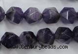 CNG931 15 inches 14mm faceted nuggets amethyst gemstone beads